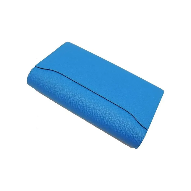 HERMES Constance Evercolor Cow Leather KangKang Wallet Women's T7 Bleu Hydra Mermaid Blue-3