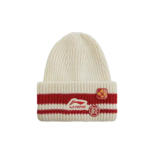 LiNing Rijin Doujin Collection Knitted Fabric Beanies Unisex Ecru