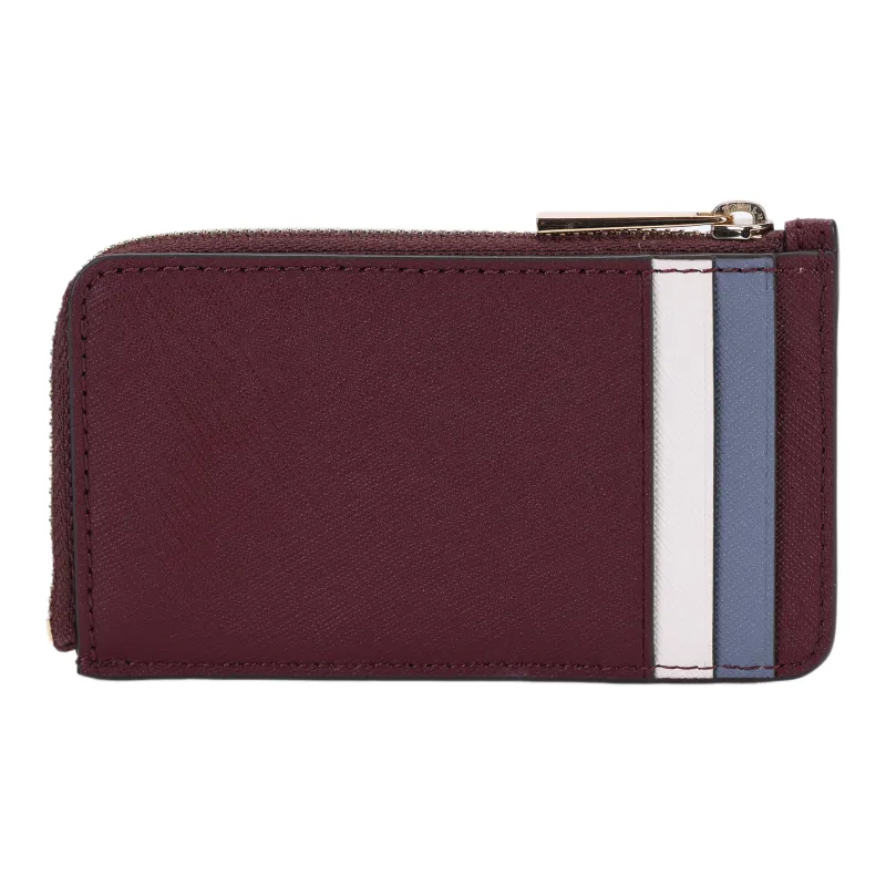 TORY BURCH Emerson Leather Card Holder, Wallet Trumpets Women's Burgundy-2