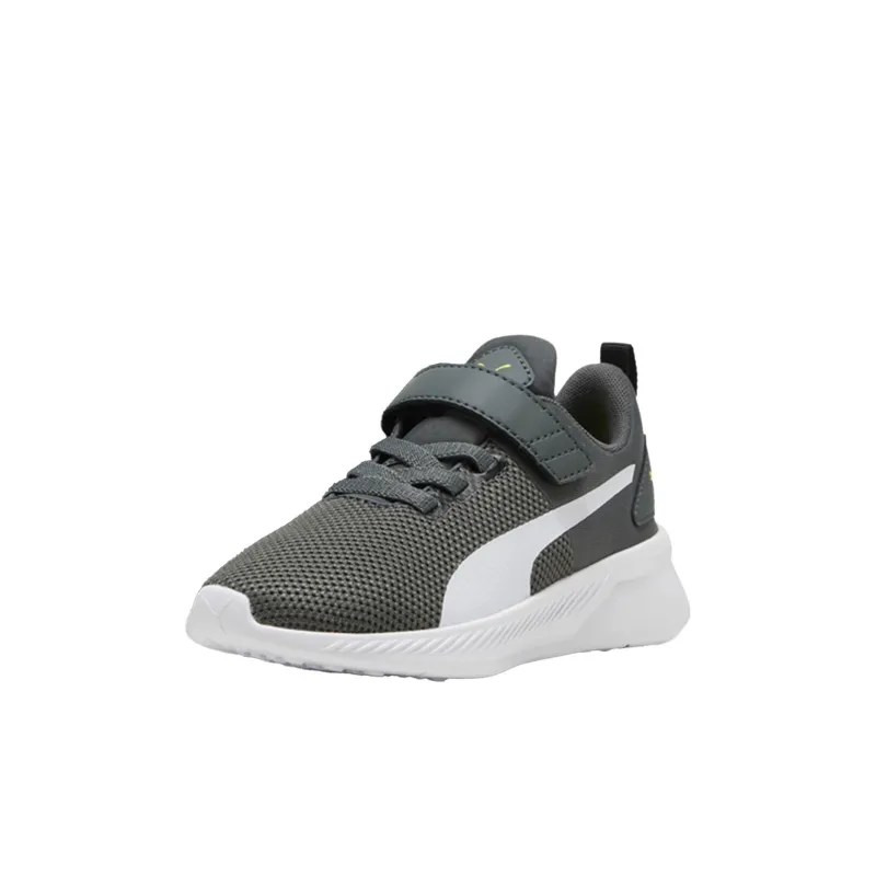 PUMA Flyer Anti Slip Wear Resistant Low Top Kids' Running Shoes Gray White Kids'-0