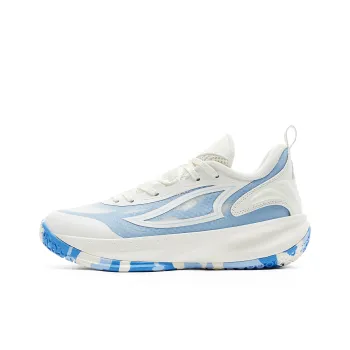 PEAK Cushioning Rebound Wear Resistant Slip Resistant Low Top Basketball Shoes Women's Super Light White Blue