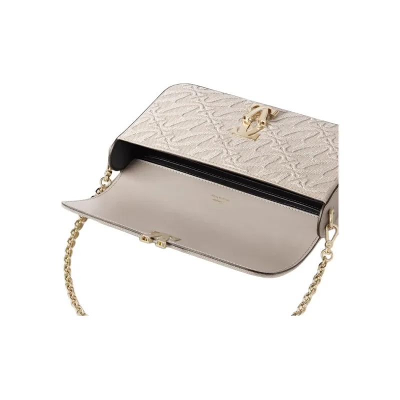 CARTIER C De Cartier Collection Calfskin Shoulder Bag Crossbody Bag Mini Women's Beige-4