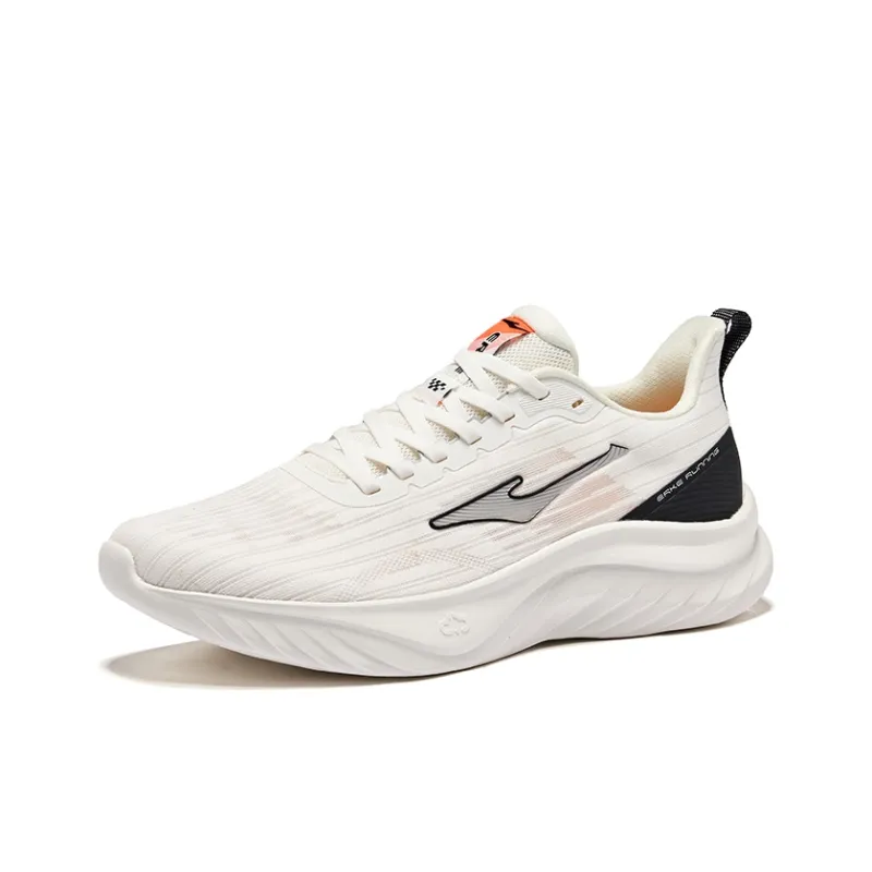 Erke Cushioning Lightweight Rebound Low-Top Casual Running Shoes Men's Microcrystal White Fluorescent Rose Red-2