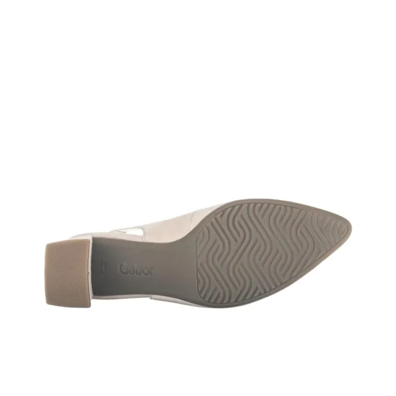 Gabor Comfort Chunky Heel High Heels 5.5cm Women's Beige-5