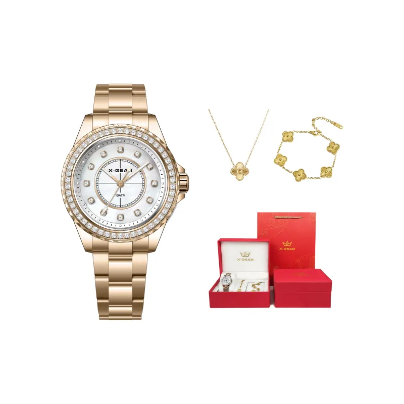 X-GEAR Automatic Mechanical Movement Alloy Strap Watch Women's Watch White Dial-5