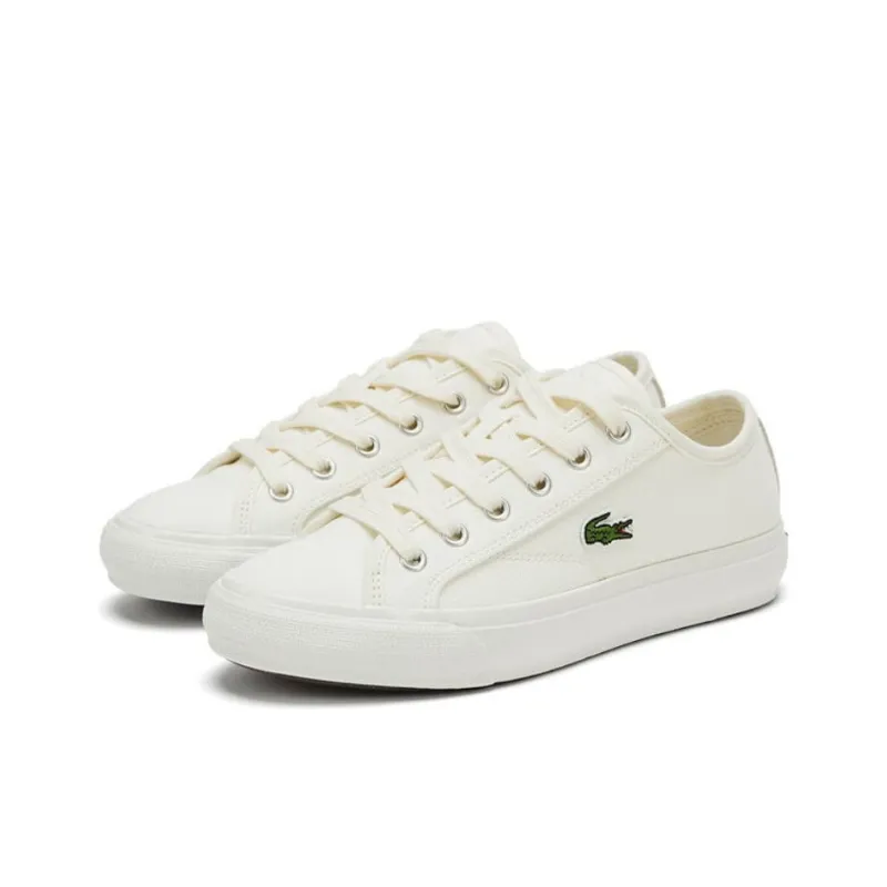 LACOSTE Low Top Canvas Shoes Women's White-2