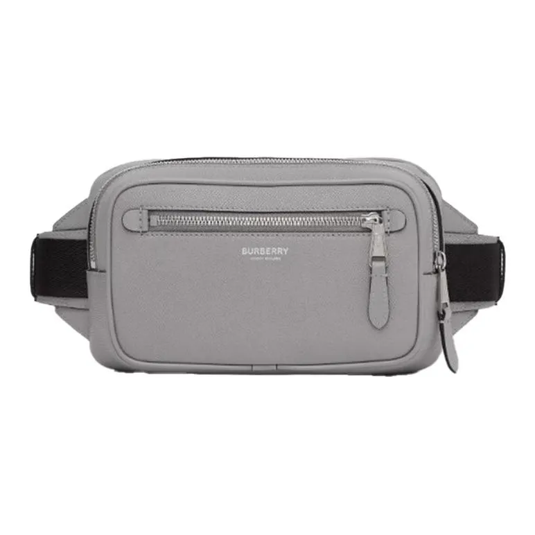 Burberry Grain Leather Sling Bag, Crossbody Bag, Fanny Pack Men's Cloud Gray-0