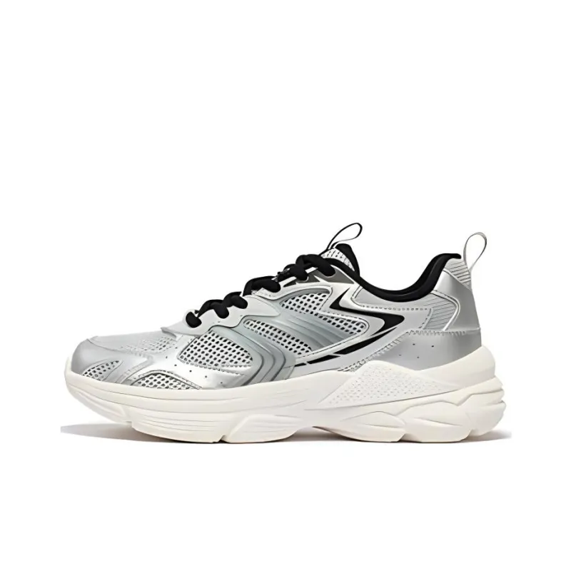 361° Durable Breathable Low Top Running Shoes Women's White Silver-0