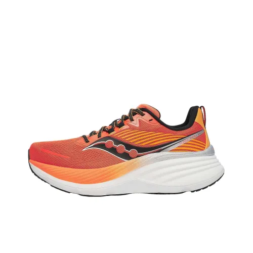 Saucony Hurricane 24 Anti Slip Wear Resistant Low Top Running Shoes Unisex Red Orange