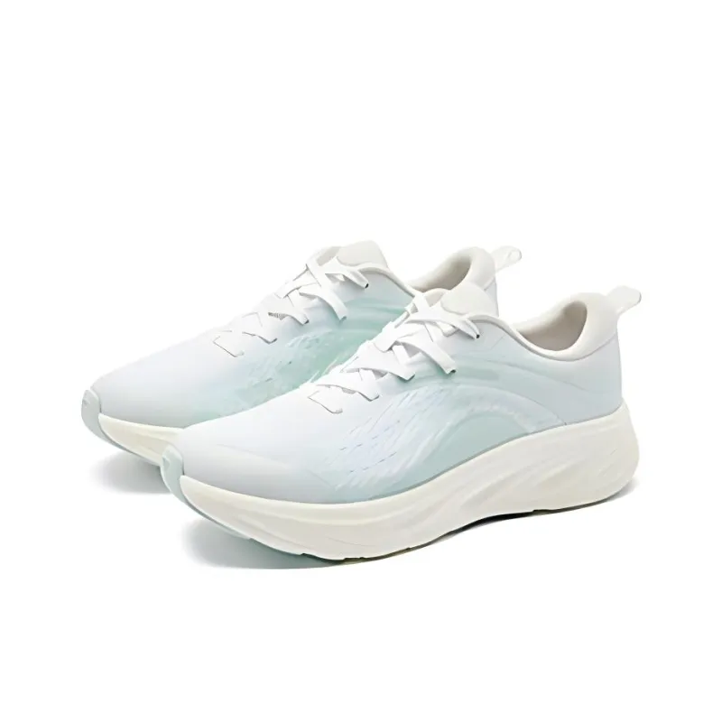 QIAODAN Cushioning Rebound Low Top Casual Shoes Women's White Green-2