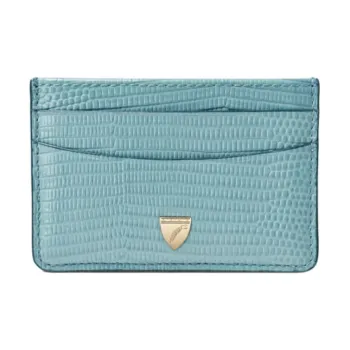 Aspinal Of London Full Grain Leather Card Holder Women's Cornflower Blue