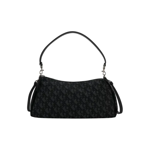 CALVIN nylon Fabric Shoulder Bag Medium Size Women's Space Black