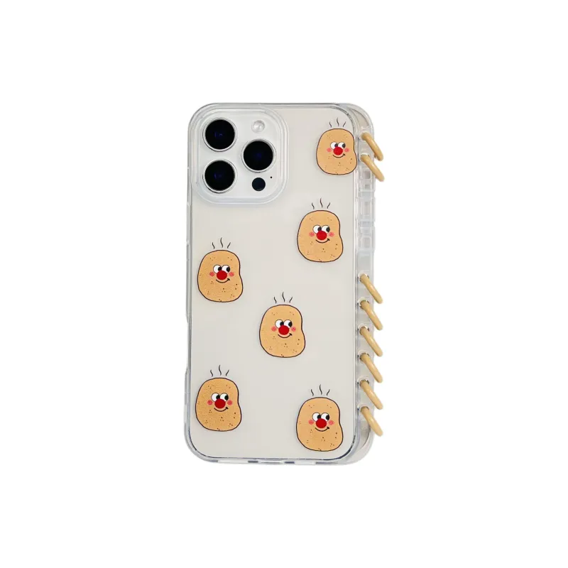 Sopi Leather Material Flap Red Potato Phone Cases Compatible With IPhone 16/15 Pro Max/Apple 13/14 Pro Max Collection-1