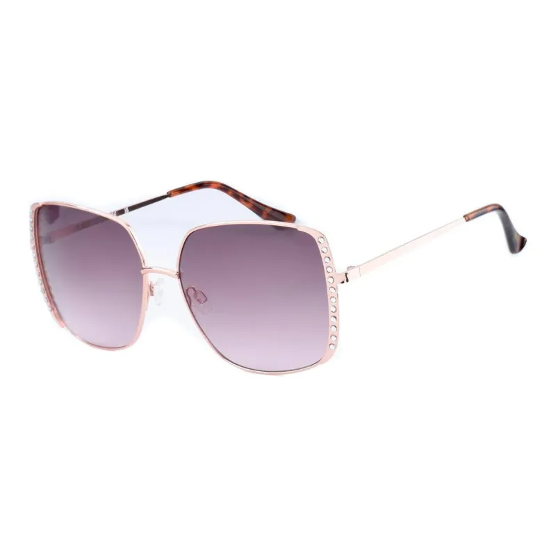 GUESS Metal Irregular Shape Sunglasses Women's Pink-1