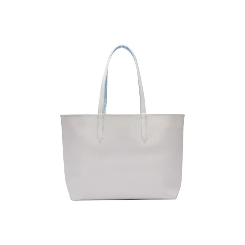 LACOSTE PVC Tote Bag Shopping Bag Shoulder Bag Handbag Women's White & Sky Blue-2