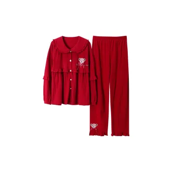 XIAFENYAN Pajama Set Women's Red