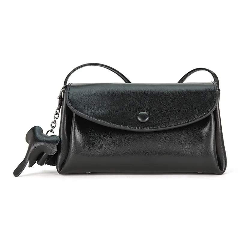 BOSTANTEN Cow Leather Shoulder Bag Regular Women's Black/Coffee-0
