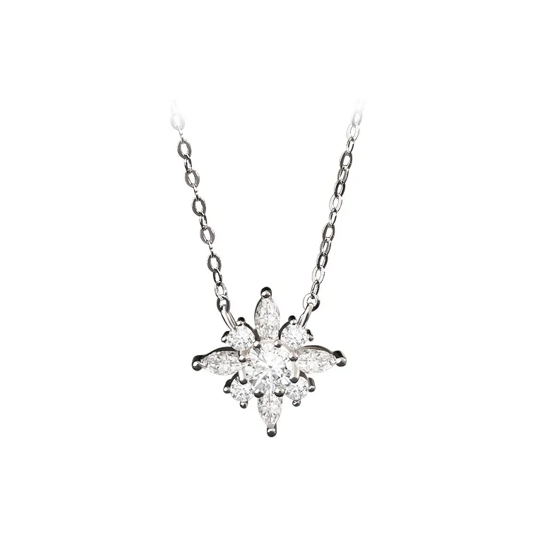KEMLAIDA S999 Silver Moissanite Necklaces Women's-0
