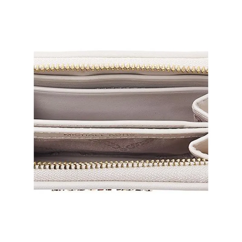 MICHAEL KORS Jet Set Canvas Wallet Women's Ecru-4