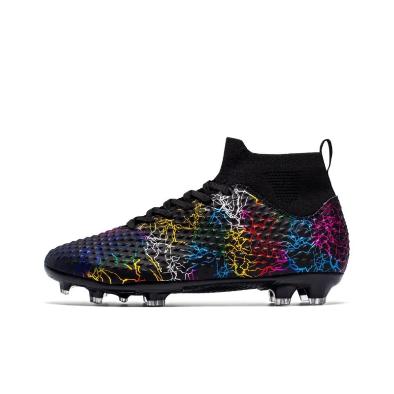 BIANSULONG FG Rubber Long Studs Soft Ground Firm Ground Cushioned Slip-Resistant Abrasion-Resistant Soccer Shoes Unisex-9