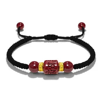 JINGCHENGGOU Reconstructed Cinnabar Bracelets Unisex