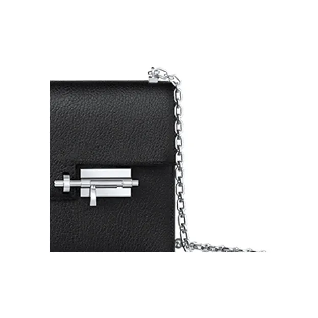 HERMES Verrou Mysore Goat Skin Handgun Bag Shoulder Bag Crossbody Bag Mini Women's Black-4