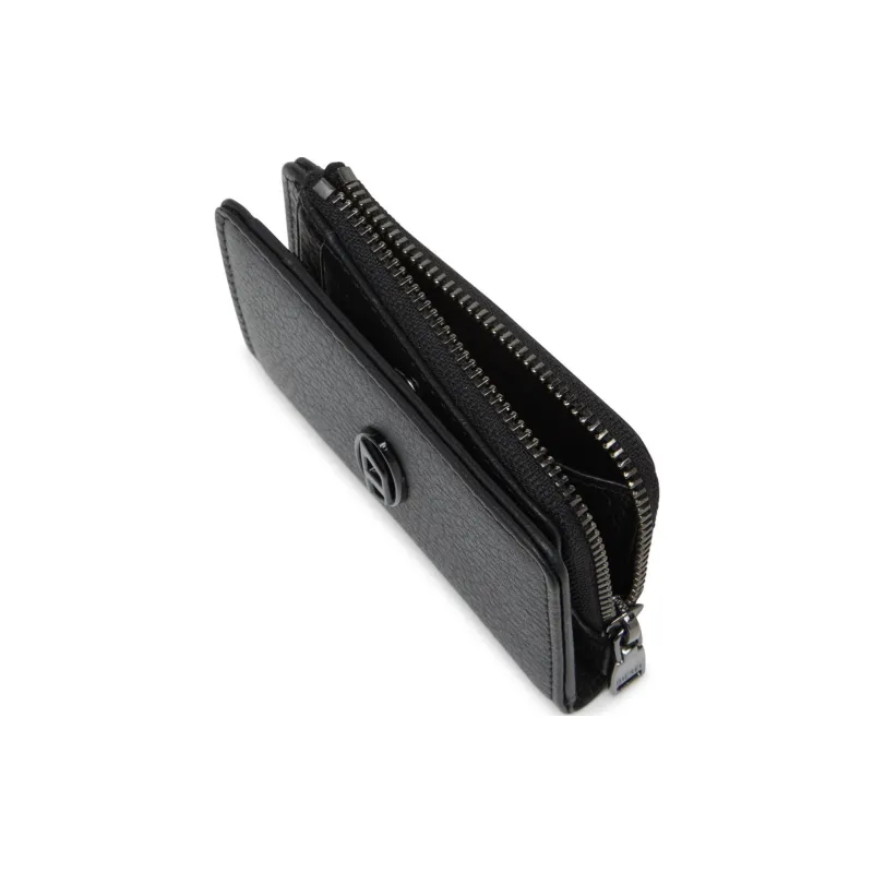 DIESEL Cow Leather Card Holder Men's Black-3