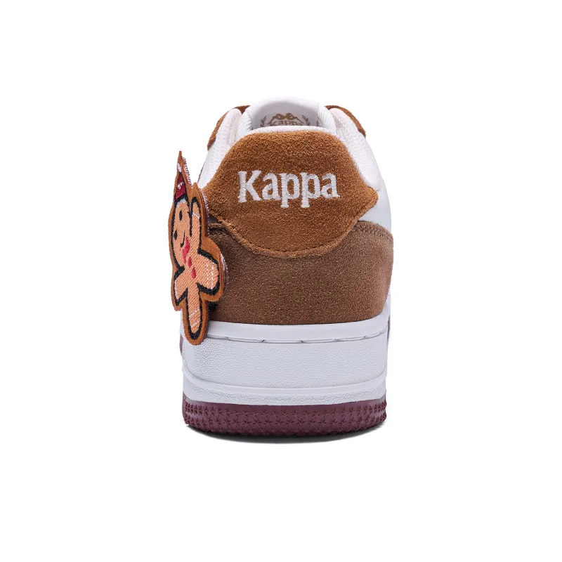 Kappa Anti Slip Wear Resistant Low Top Skateboard Shoes Women's White Brown-5