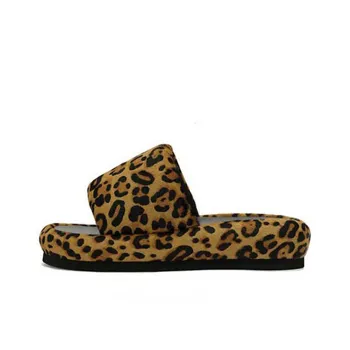 SMFK Slide Slippers Women's Leopard Print