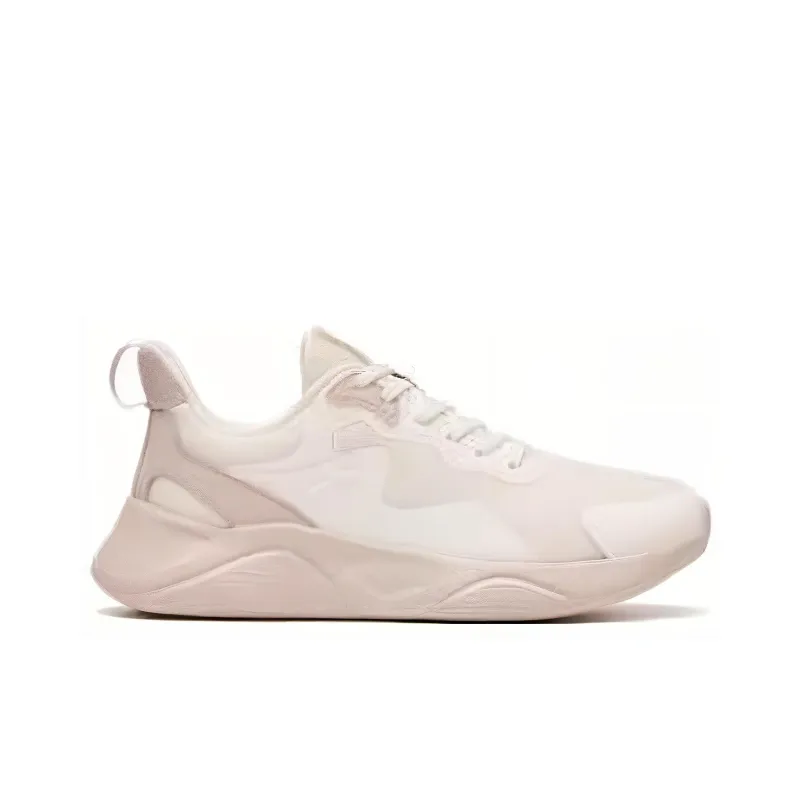 Anta Lingyun Cushioning Breathable Low Top Running Shoes Women's White Pink-1