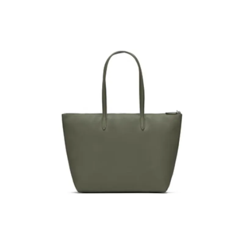 LACOSTE PVC Tote Bag, Shopping Bag, Handbag Large Size Women's Khaki Green-1