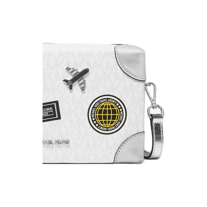 MICHAEL KORS Coated Canvas Shoulder Bag Small Size Women's White-4