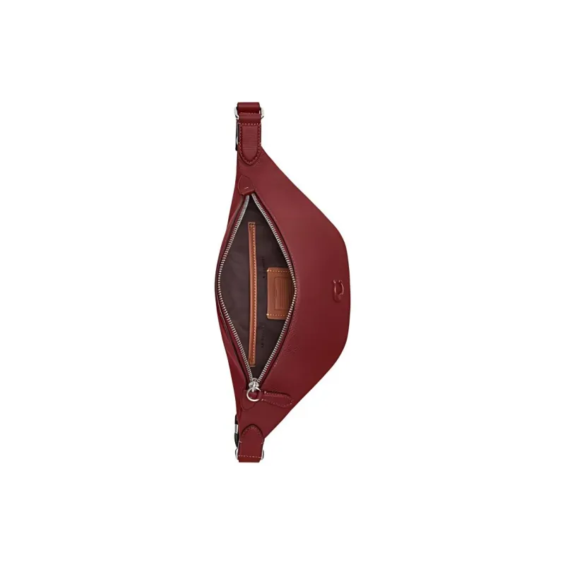 COACH Charter Leather Shoulder Bag, Crossbody Bag Tubas Women's Burgundy-3