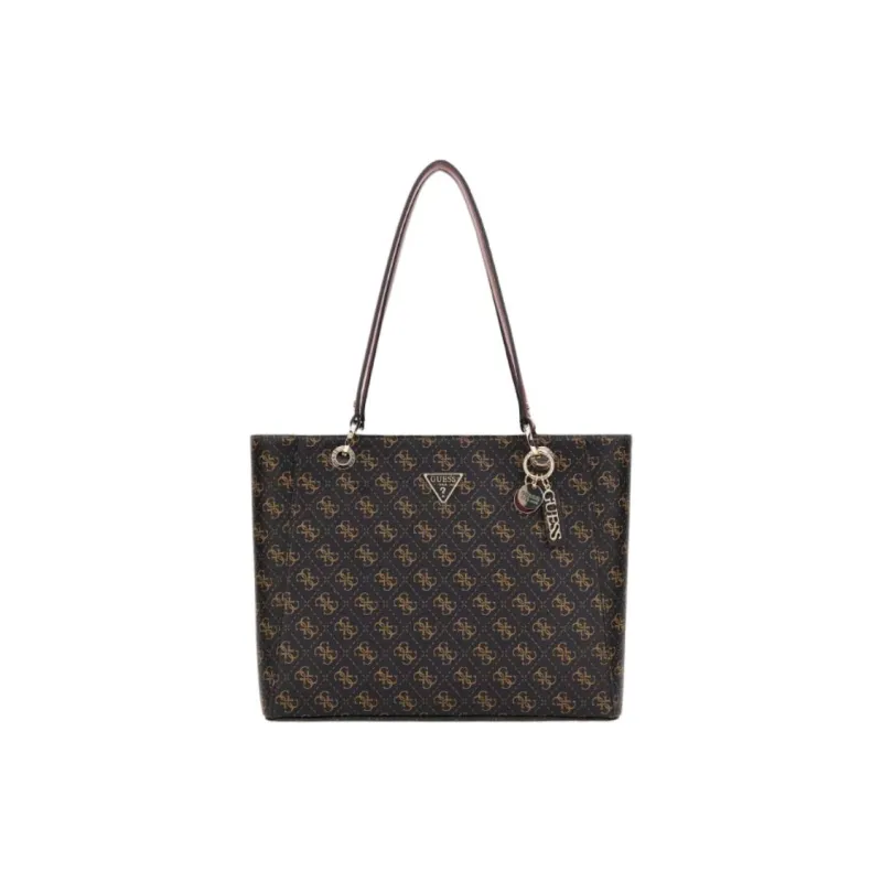 GUESS Polyurethane Tote Bag Shopping Bag Shoulder Bags Women's Brown-0