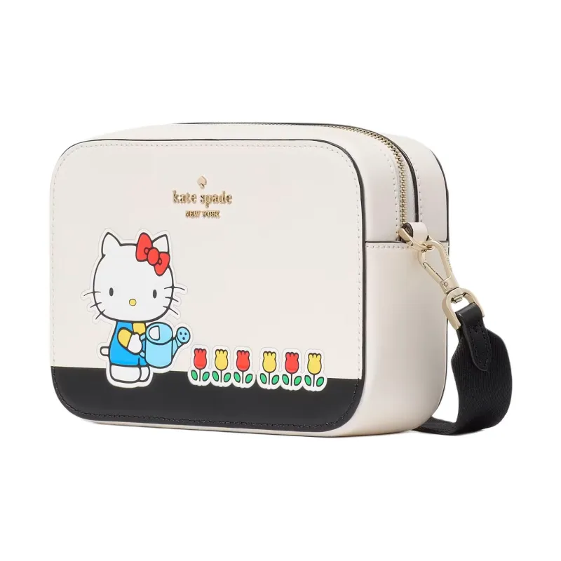 Kate Spade Hello Kitty Collaboration Cow Leather Camera Bag, Shoulder Bag, Crossbody Bag Mini Women's White-1