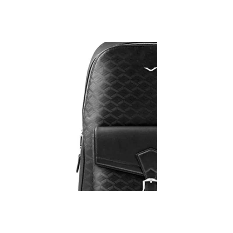 VERTU The First Layer Of Calfskin Ultralight Backpack Medium Size Unisex Black Flame Pattern-4