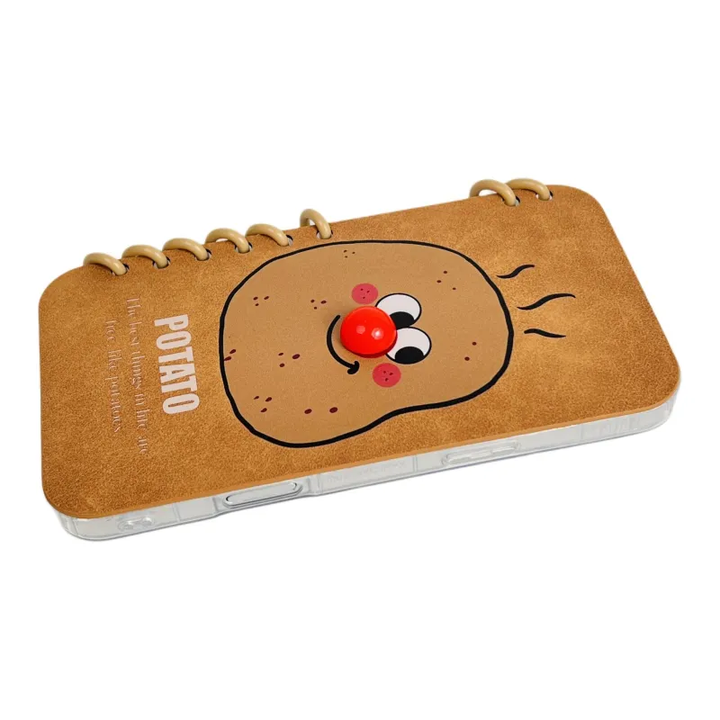 Sopi Leather Material Flap Red Potato Phone Cases Compatible With IPhone 16/15 Pro Max/Apple 13/14 Pro Max Collection-3