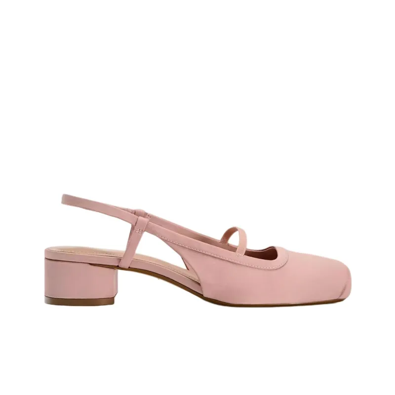 ZARA New Year Chunky Heel High Heels 3.5cm Women's Pink-1