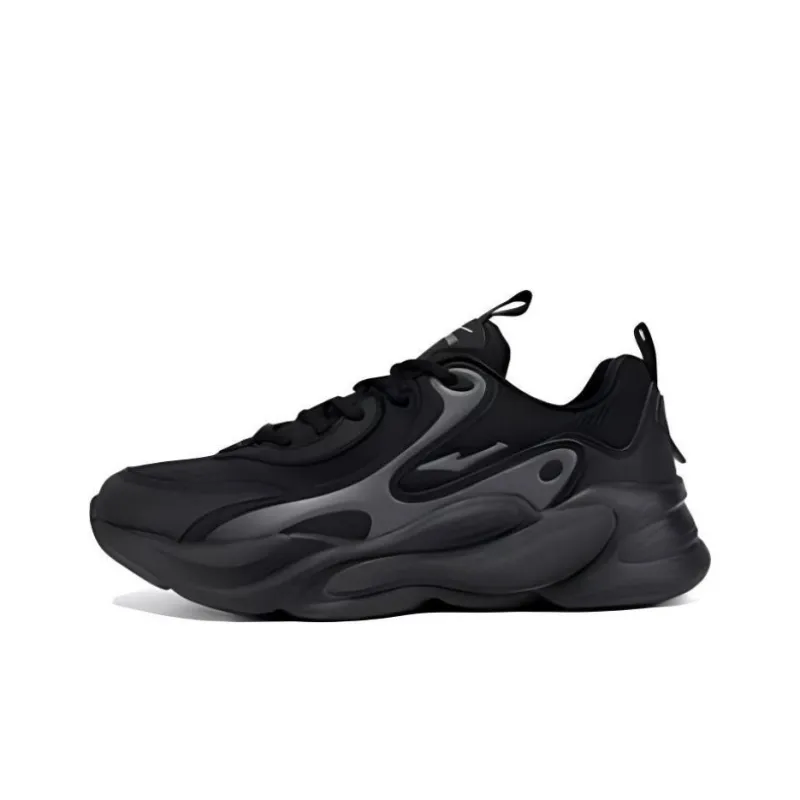 Erke Anti Slip Wear Resistant Low Top Casual Shoes Women's Black-0