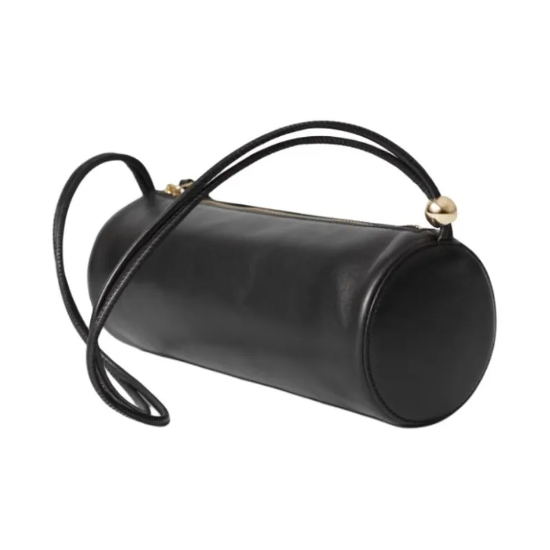 Other Stories Cow Leather Shoulder Bag Small Size Women's Black-1