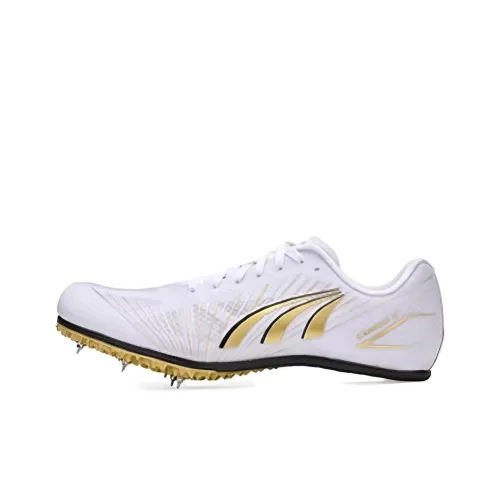 DO WIN Cushioned Slip Resistant Low Top Running Shoes Unisex White Gold