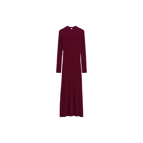 TOTEME Long-Sleeved Dresses Women's Ruby Color