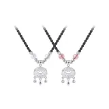 Peaceful Lock Necklace[White+Red]