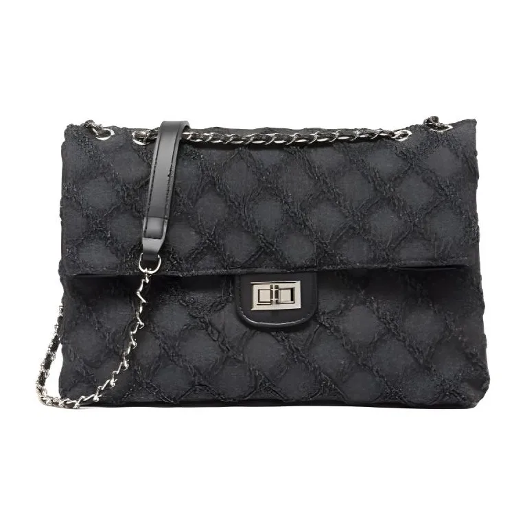 Three Blessings Fabric Shoulder Bag Medium Size Women's Multicolor-63