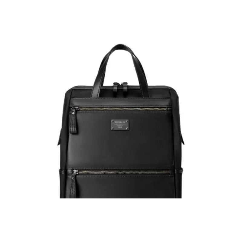 SAMSONITE Fabric Microfiber Leather Backpack Small Size Women's Black-4