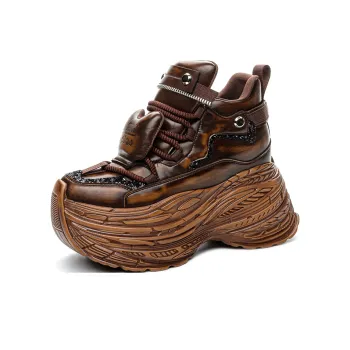 Shangjinni Anti Slip And Wear Resistant Height Increasing Mid Top Chunky Sneakers Women's