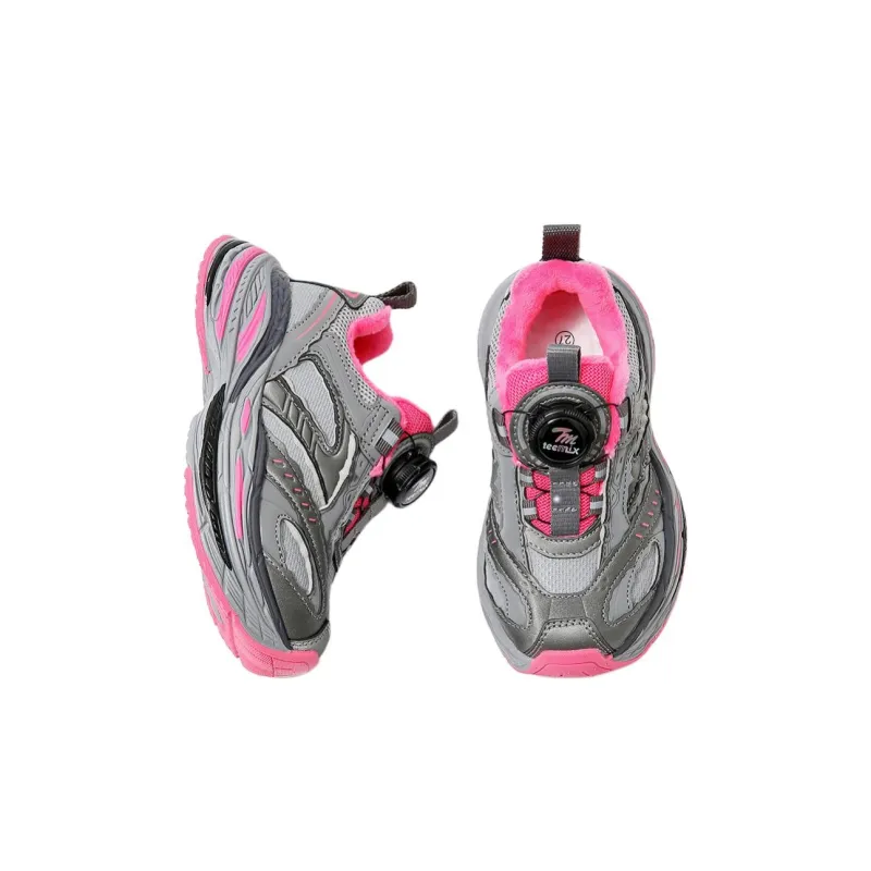 Teenmix Slip Resistant Thermal Low Top Kids Lifestyle Shoes Gray Pink Kids'-4