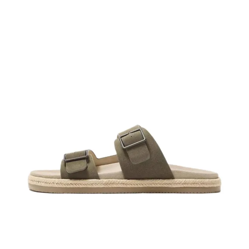 ZARA PVC Plastic Abrasion Resistant Slide Slippers Men's Green-0