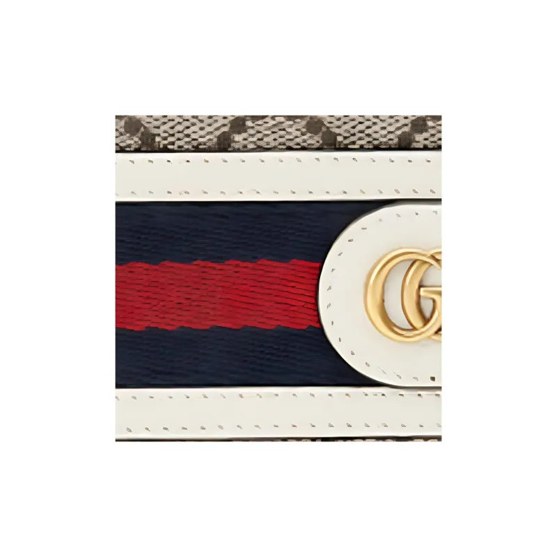 GUCCI Ophidia Canvas With Leather Cropped Wallet Men's Ebony & White-5