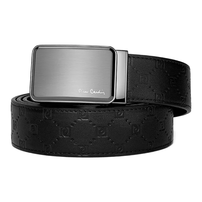 PIERRE CARDIN Cow Leather Belts Men's Black 3.5cm-1